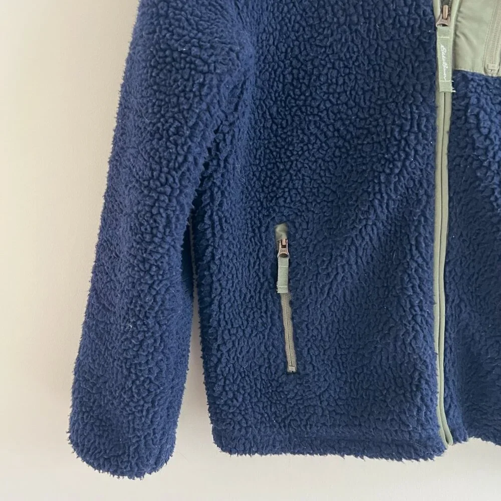 Eddie Bauer Sherpa Fleece Jacket Youth L‎ 14 Outdoor Hiking Gorpcore Cozy Kids